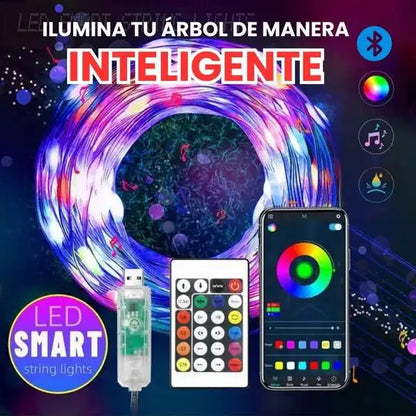 Luces Navideñas Inteligentes 10m con USB, Control y App