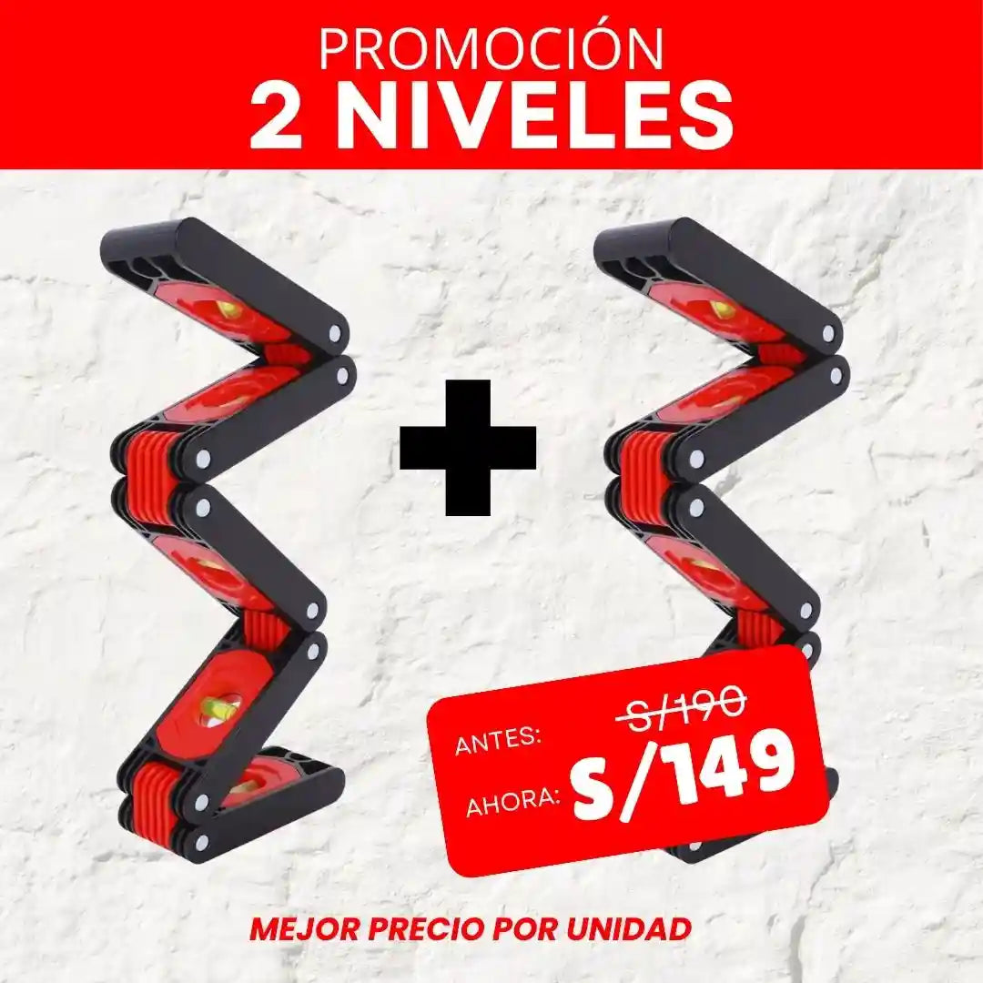NIVEL DE MANO PLEGABLE MAGNÉTICO MUTIFUNCIONAL - 60cm
