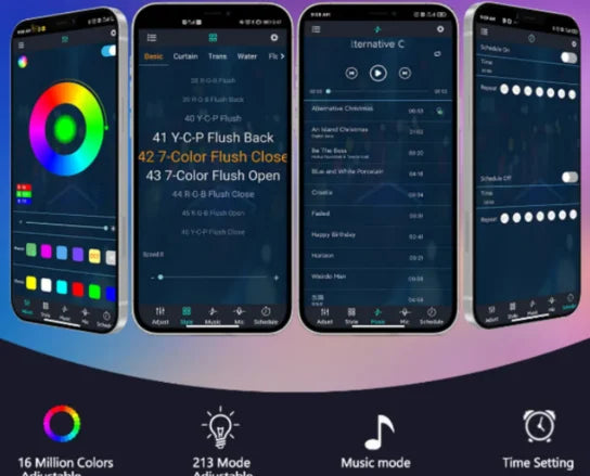 Luces Navideñas Inteligentes 10m con USB, Control y App